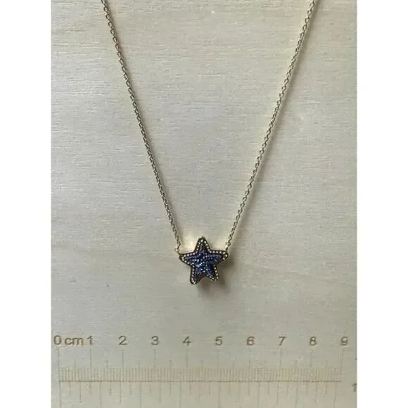 NWOT Kendra Scott Jae Star Blue Drusy Gold Pendant Necklace - Picture 11 of 16